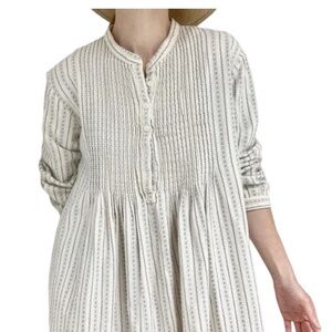L.L. Bean Cream Striped Vintage Nightgown